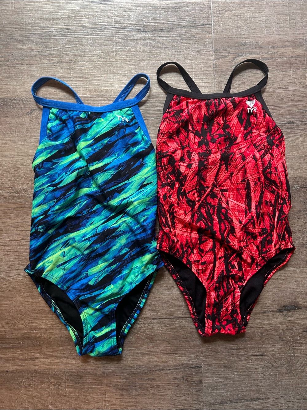 TYR Kids' Red & Blue Patterned One-Piece Swim Suits - Pack of 2